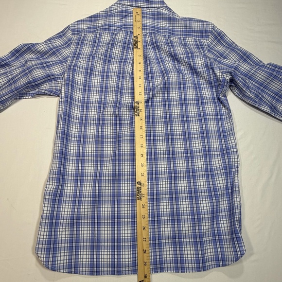 Jos. A. Bank 1905 Men’s Blue White Plaid Dress Shirt Tailored Fit Medium - Picture 7 of 8